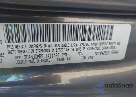 2018 Jeep Compass Sport Fwd from USA, damaged, VIN 3C4NJCAB9JT411468